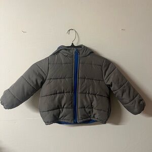 Carter's 2T Puffer Jacket Gray Lined Thick Hooded Coat